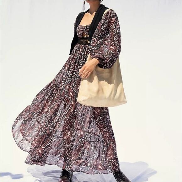 NWT Free People Folklore Maxi Dress - Picture 10 of 10